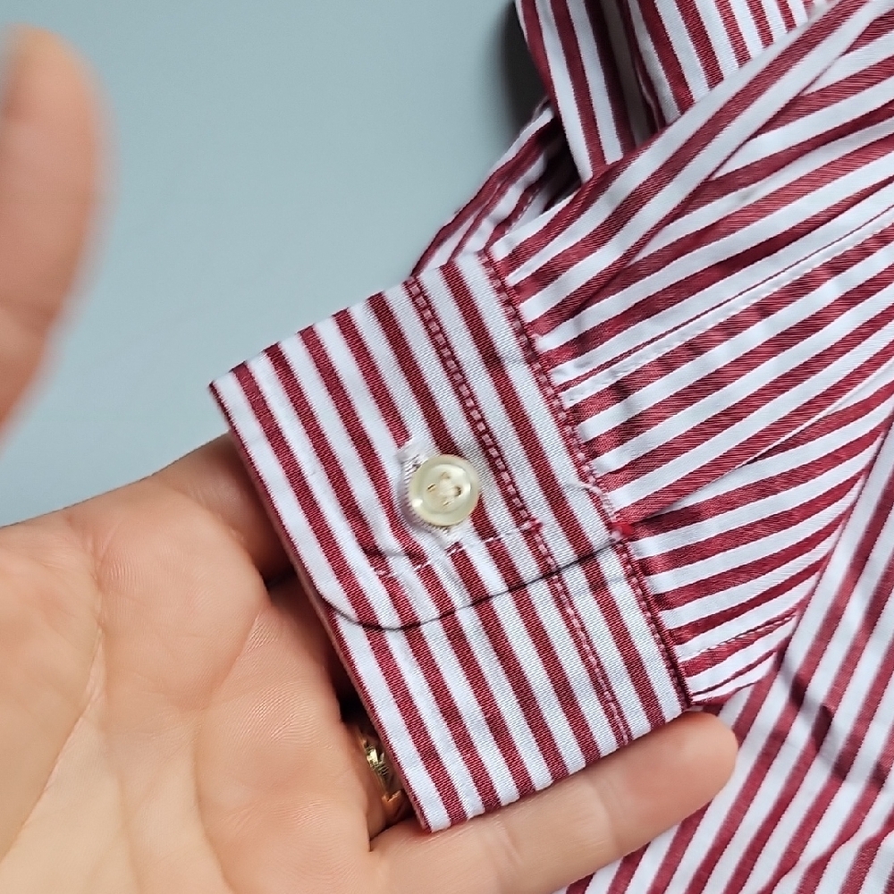 Ralph Lauren Kids Red and White Striped Button Down Shirt - Picture 7 of 9